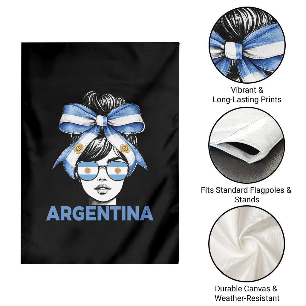 Messy Bun Argentina Pride Argentinian Girl Garden Flag TS11 Print Your Wear