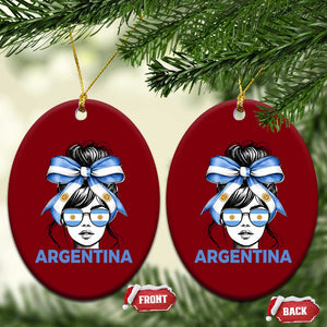 Messy Bun Argentina Pride Argentinian Girl Ceramic Ornament TS11 Print Your Wear