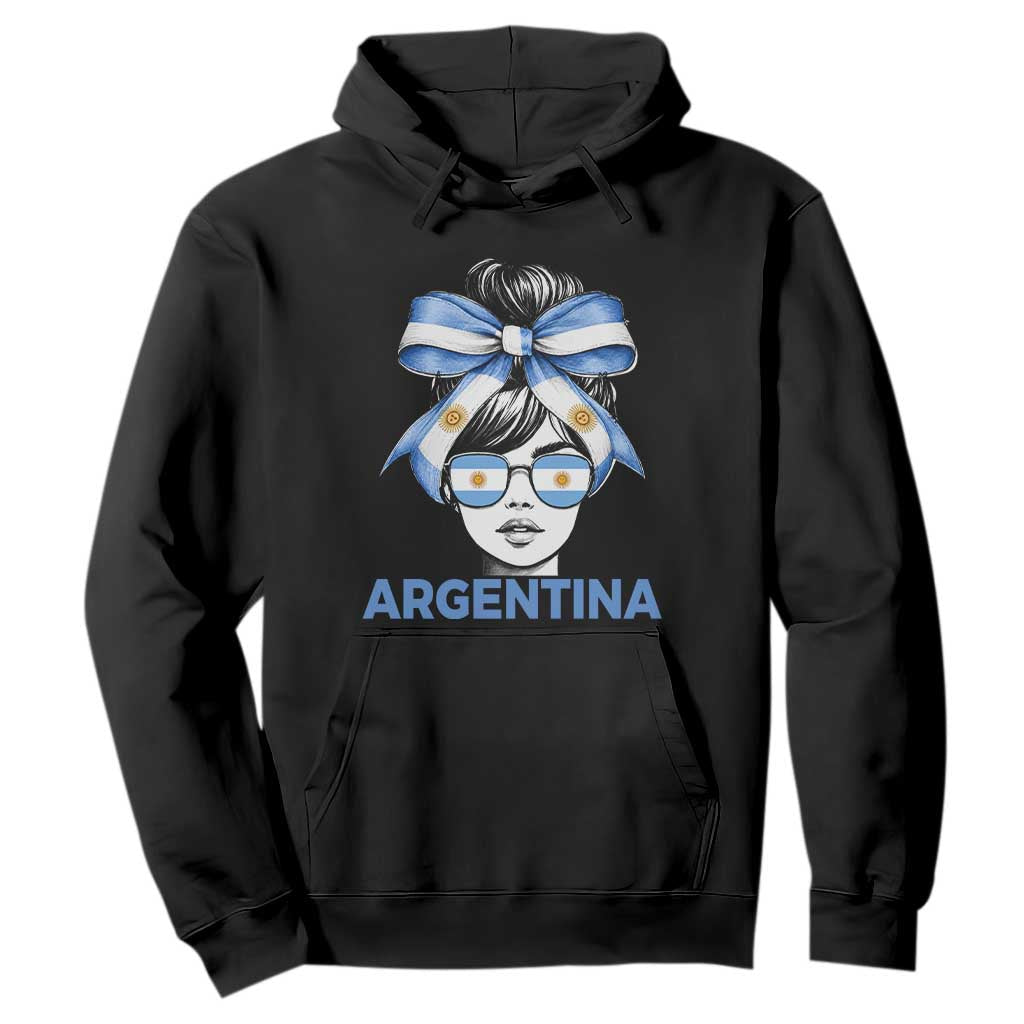 Messy Bun Argentina Pride Argentinian Girl Hoodie TS11 Black Print Your Wear