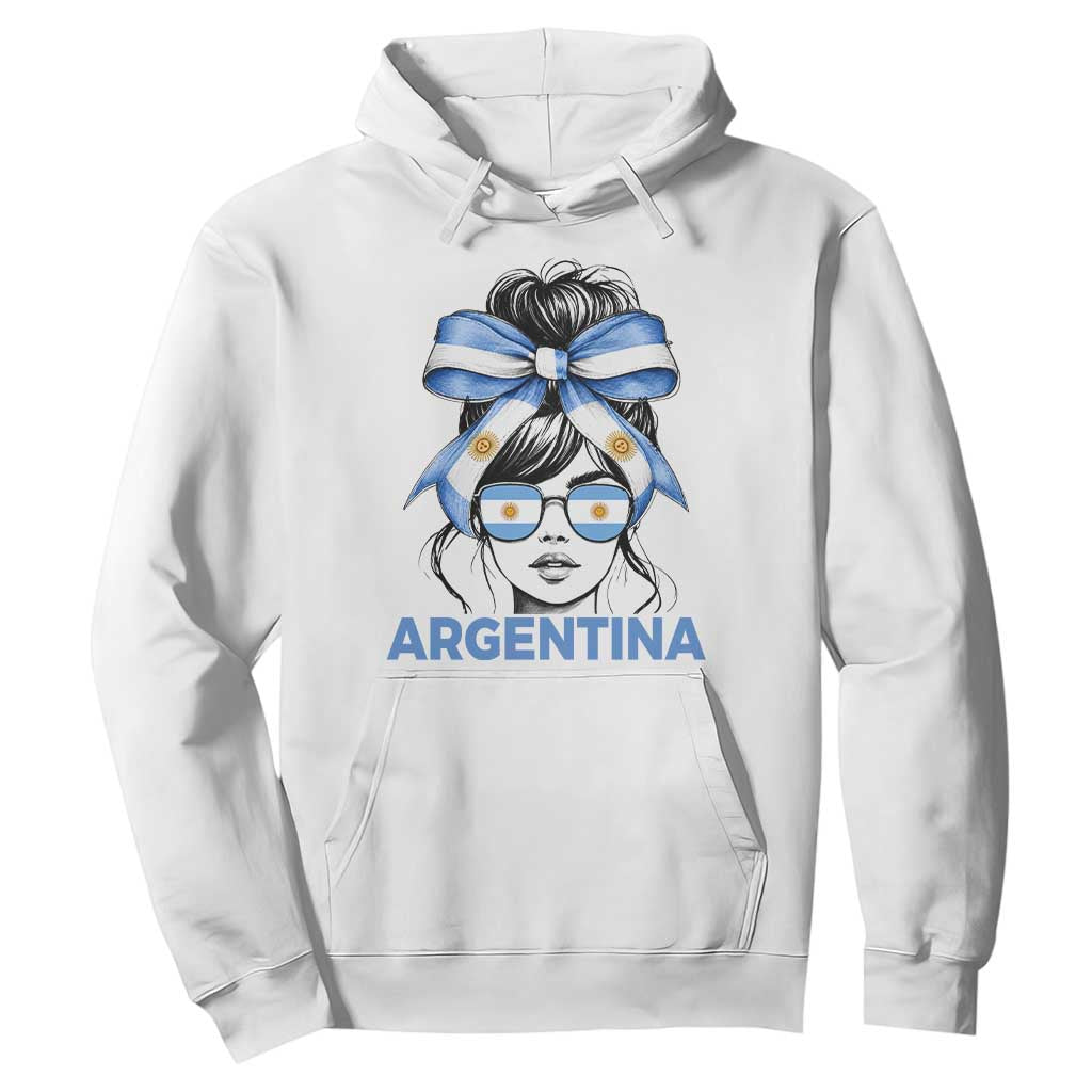 Messy Bun Argentina Pride Argentinian Girl Hoodie TS11 White Print Your Wear