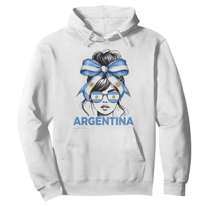 Messy Bun Argentina Pride Argentinian Girl Hoodie TS11 White Print Your Wear