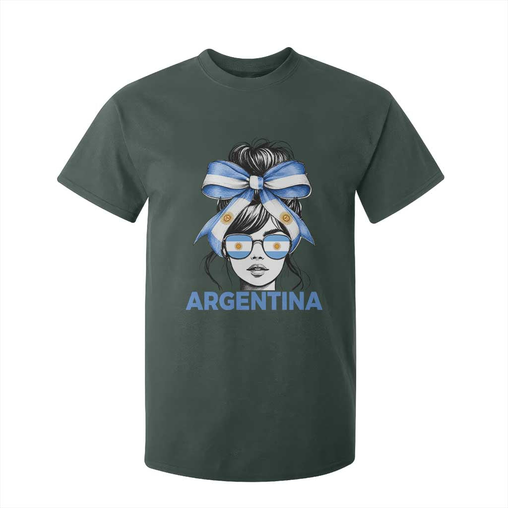 Messy Bun Argentina Pride Argentinian Girl T Shirt For Kid TS11 Dark Forest Green Print Your Wear