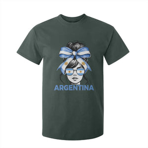 Messy Bun Argentina Pride Argentinian Girl T Shirt For Kid TS11 Dark Forest Green Print Your Wear