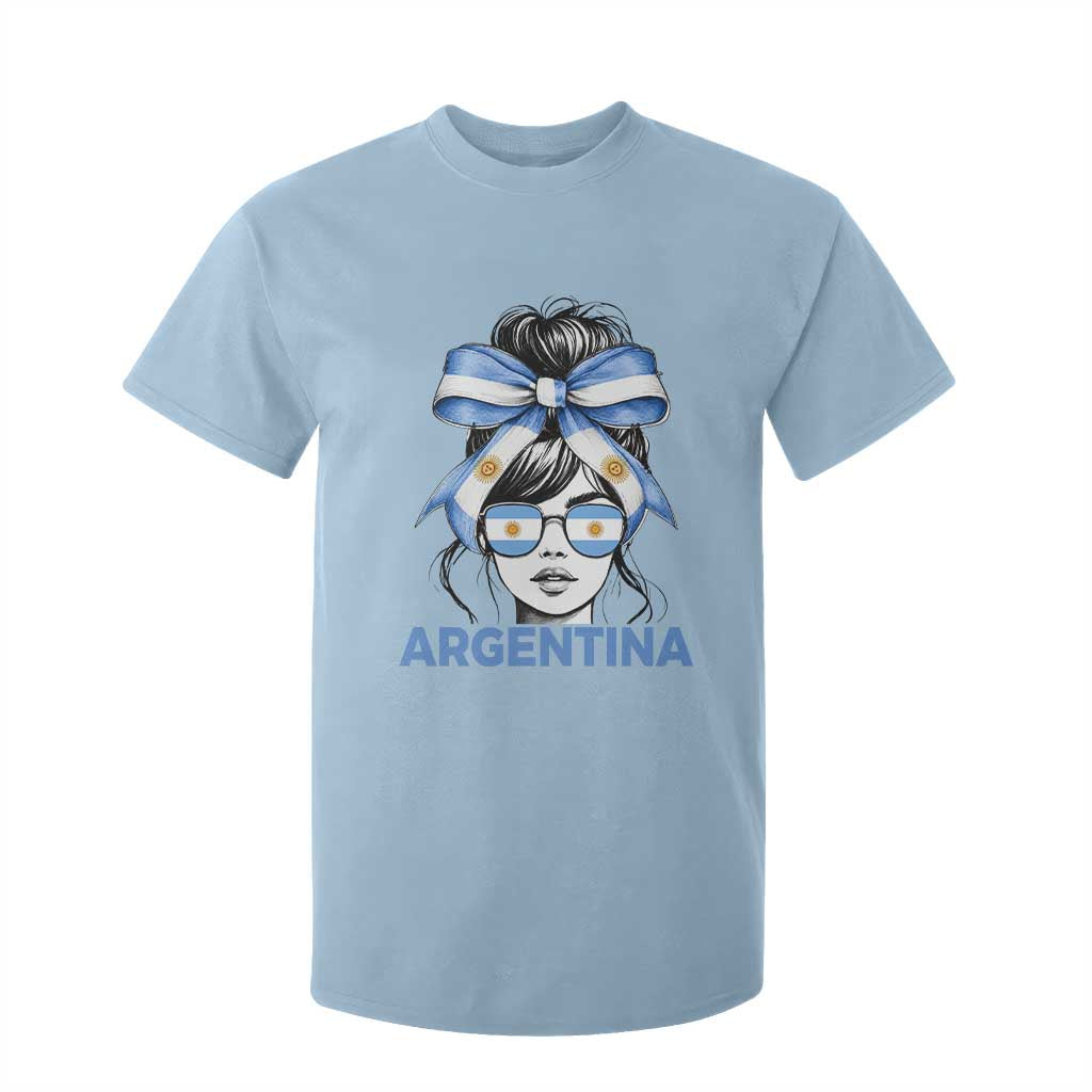 Messy Bun Argentina Pride Argentinian Girl T Shirt For Kid TS11 Light Blue Print Your Wear