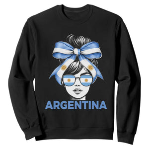 Messy Bun Argentina Pride Argentinian Girl Sweatshirt TS11 Black Print Your Wear