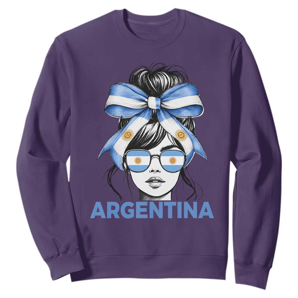 Messy Bun Argentina Pride Argentinian Girl Sweatshirt TS11 Purple Print Your Wear