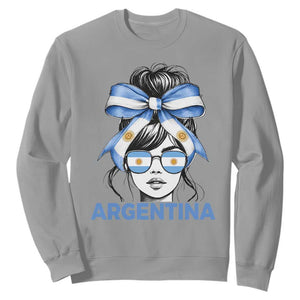 Messy Bun Argentina Pride Argentinian Girl Sweatshirt TS11 Sport Gray Print Your Wear