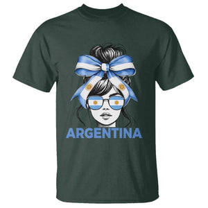 Messy Bun Argentina Pride Argentinian Girl T Shirt TS11 Dark Forest Green Print Your Wear