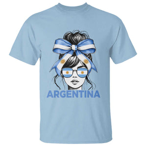 Messy Bun Argentina Pride Argentinian Girl T Shirt TS11 Light Blue Print Your Wear