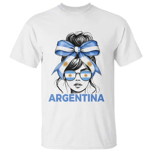 Messy Bun Argentina Pride Argentinian Girl T Shirt TS11 White Print Your Wear