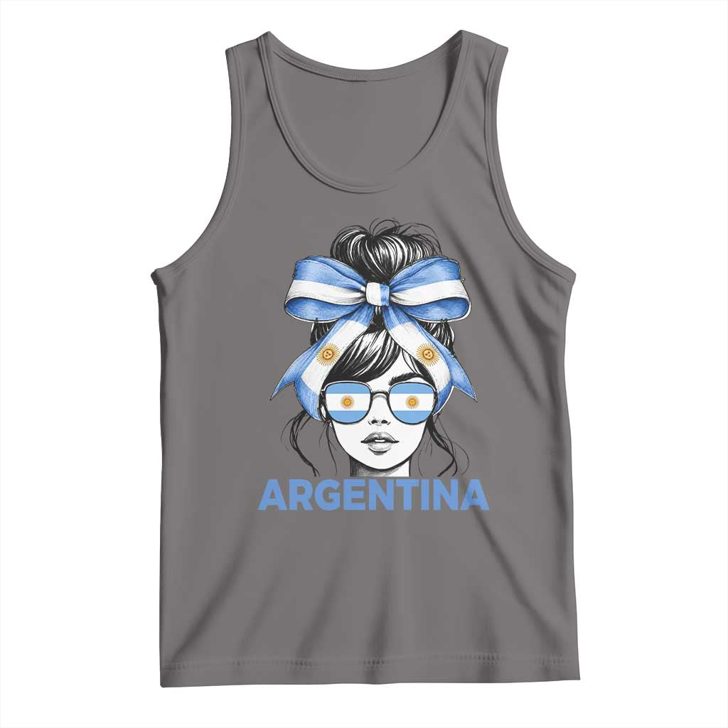 Messy Bun Argentina Pride Argentinian Girl Tank Top TS11 Deep Heather Print Your Wear