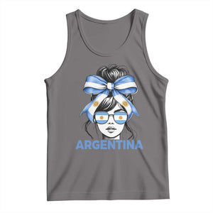 Messy Bun Argentina Pride Argentinian Girl Tank Top TS11 Deep Heather Print Your Wear