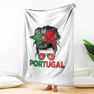 Portugal Messy Bun Girl Pride Portuguese Roots Throw Blanket TS11 Print Your Wear