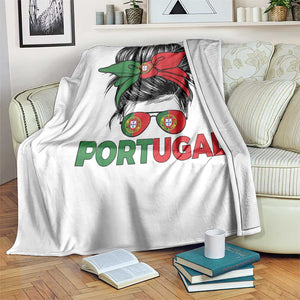 Portugal Messy Bun Girl Pride Portuguese Roots Throw Blanket TS11 Print Your Wear