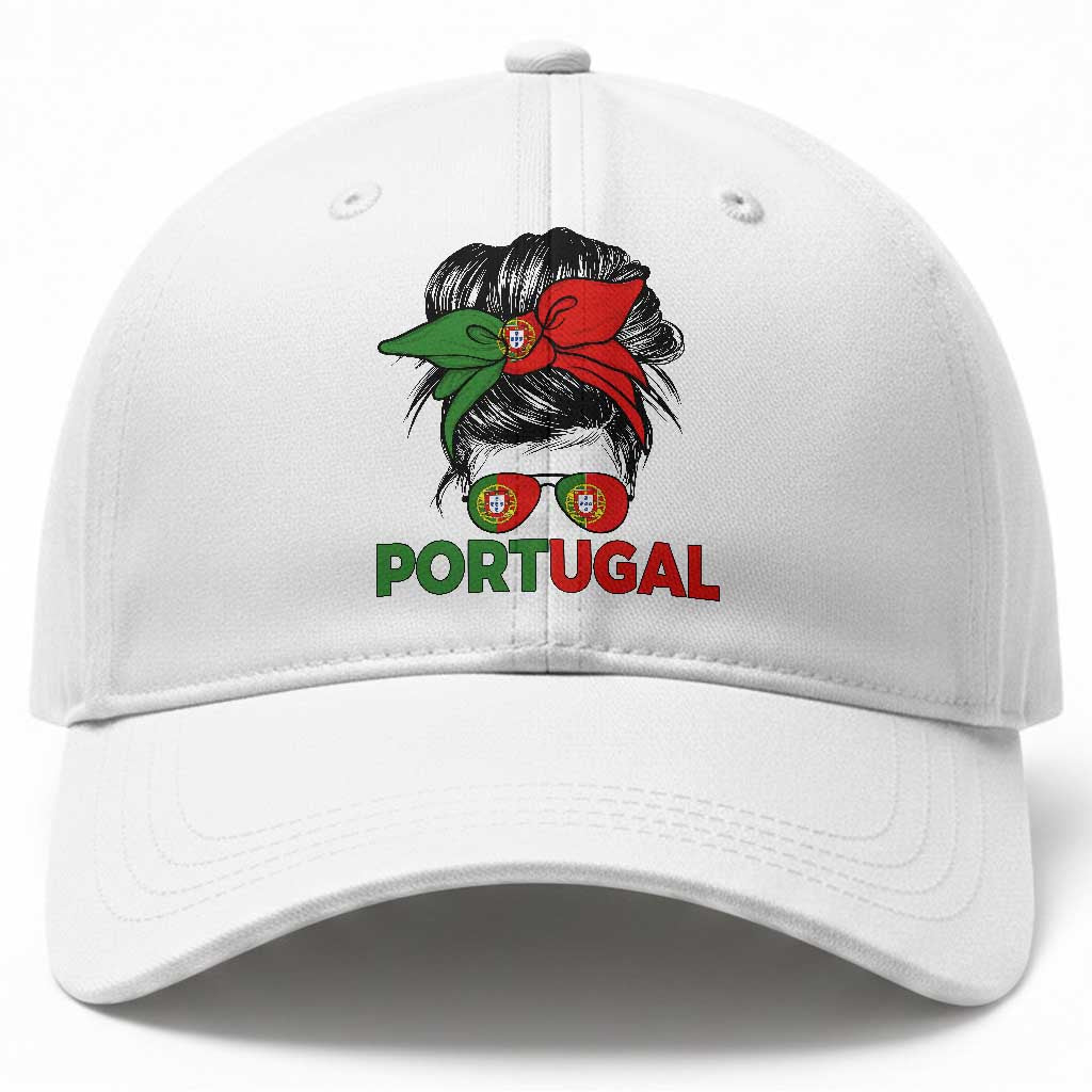 Portugal Messy Bun Girl Pride Portuguese Roots Baseball Cap TS11 Print Your Wear