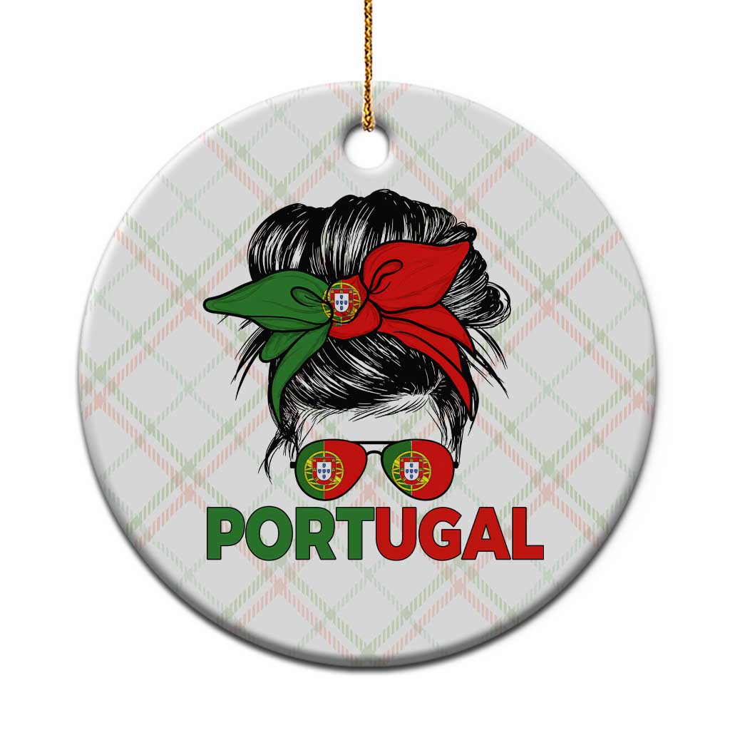 Portugal Messy Bun Girl Pride Portuguese Roots Ceramic Ornament TS11 1pc Christmas Plaid Print Your Wear