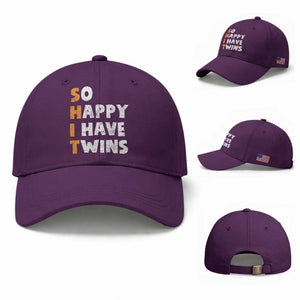 Shit So I Have Twins Baseball Cap Funny Twin Dad Twin Mom TS11 Baseball Cap Universal Fit Purple Print Your Wear