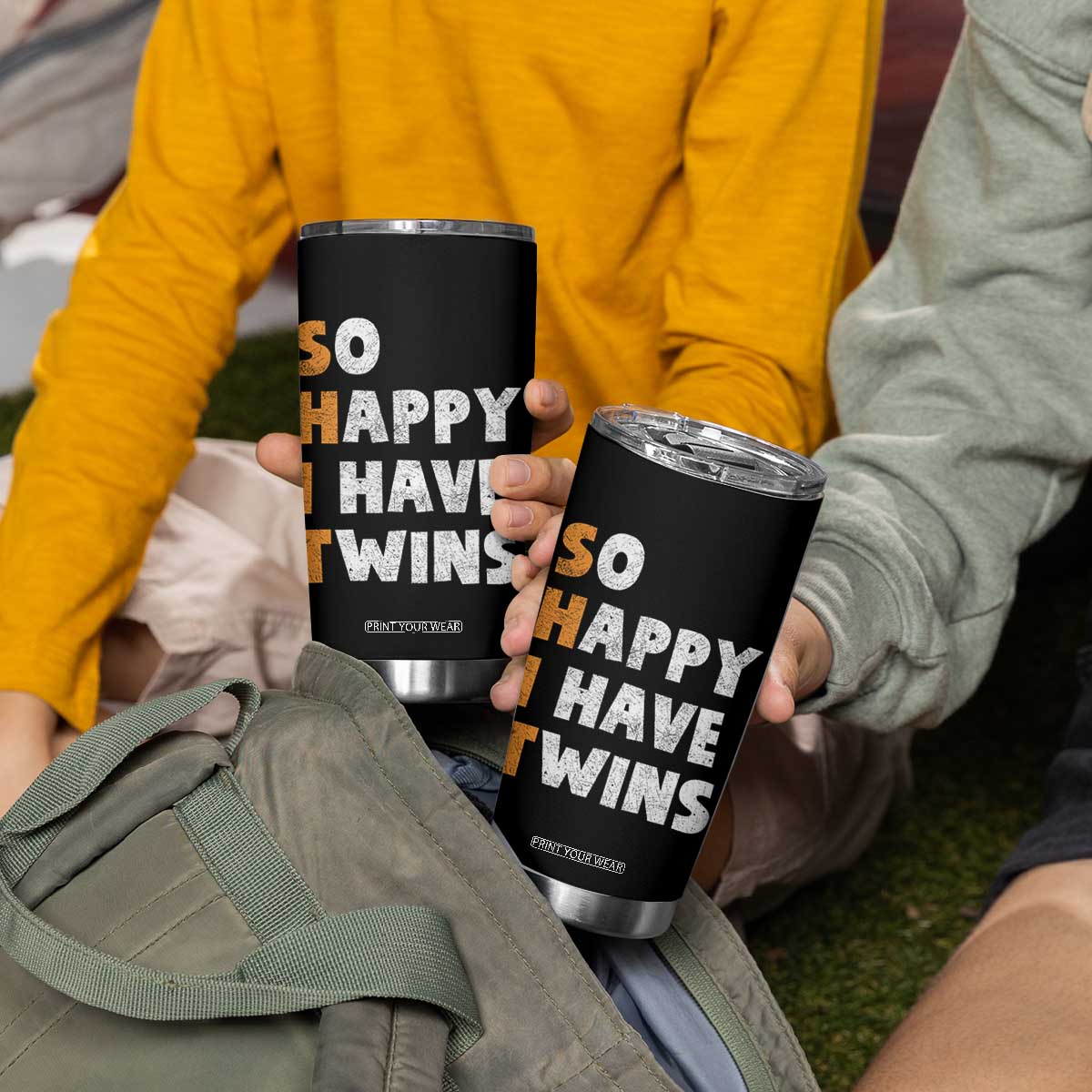 Shit So I Have Twins Tumbler Cup Funny Twin Dad Twin Mom TS11 Print Your Wear