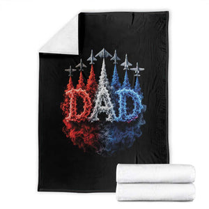 Patriotic Dad Jet Fighter American Flag 4th of July Throw Blanket TS11 Black Print Your Wear