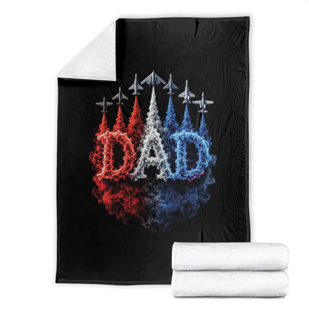 Patriotic Dad Jet Fighter American Flag 4th of July Throw Blanket TS11 Black Print Your Wear
