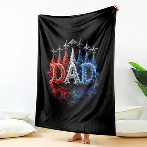 Patriotic Dad Jet Fighter American Flag 4th of July Throw Blanket TS11 Print Your Wear