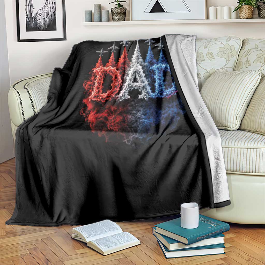 Patriotic Dad Jet Fighter American Flag 4th of July Throw Blanket TS11 Print Your Wear