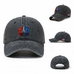 Patriotic Dad Jet Fighter American Flag 4th of July Washed Cotton Baseball Cap TS11 Washed Cap Universal Fit Dark Gray Print Your Wear