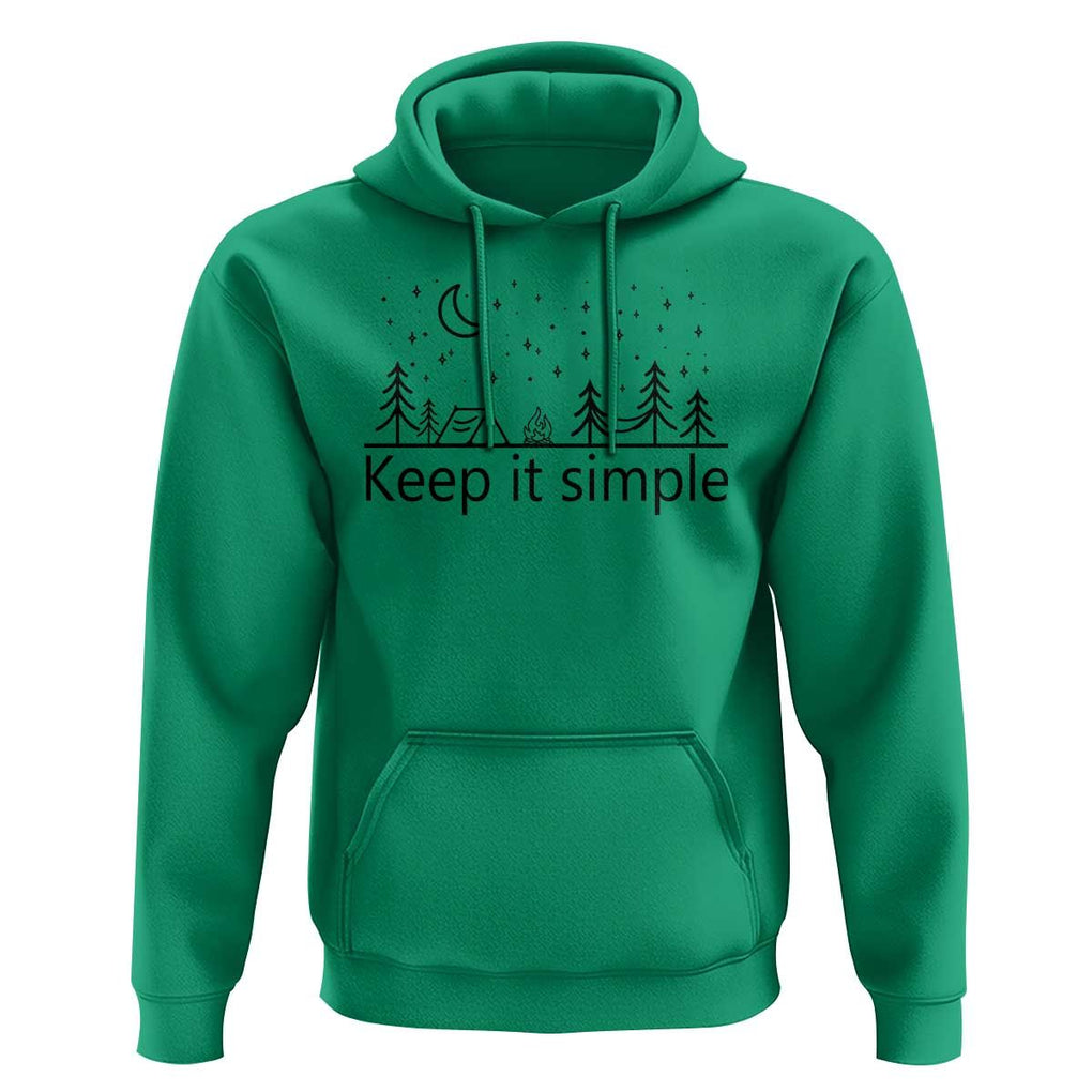 Funny Camping Hoodie Keep It Simple Outdoor Minimalist TS11 Irish Green Print Your Wear
