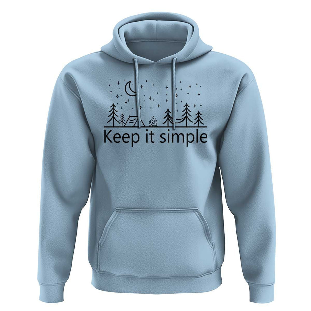Funny Camping Hoodie Keep It Simple Outdoor Minimalist TS11 Light Blue Print Your Wear