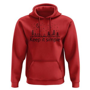 Funny Camping Hoodie Keep It Simple Outdoor Minimalist TS11 Red Print Your Wear