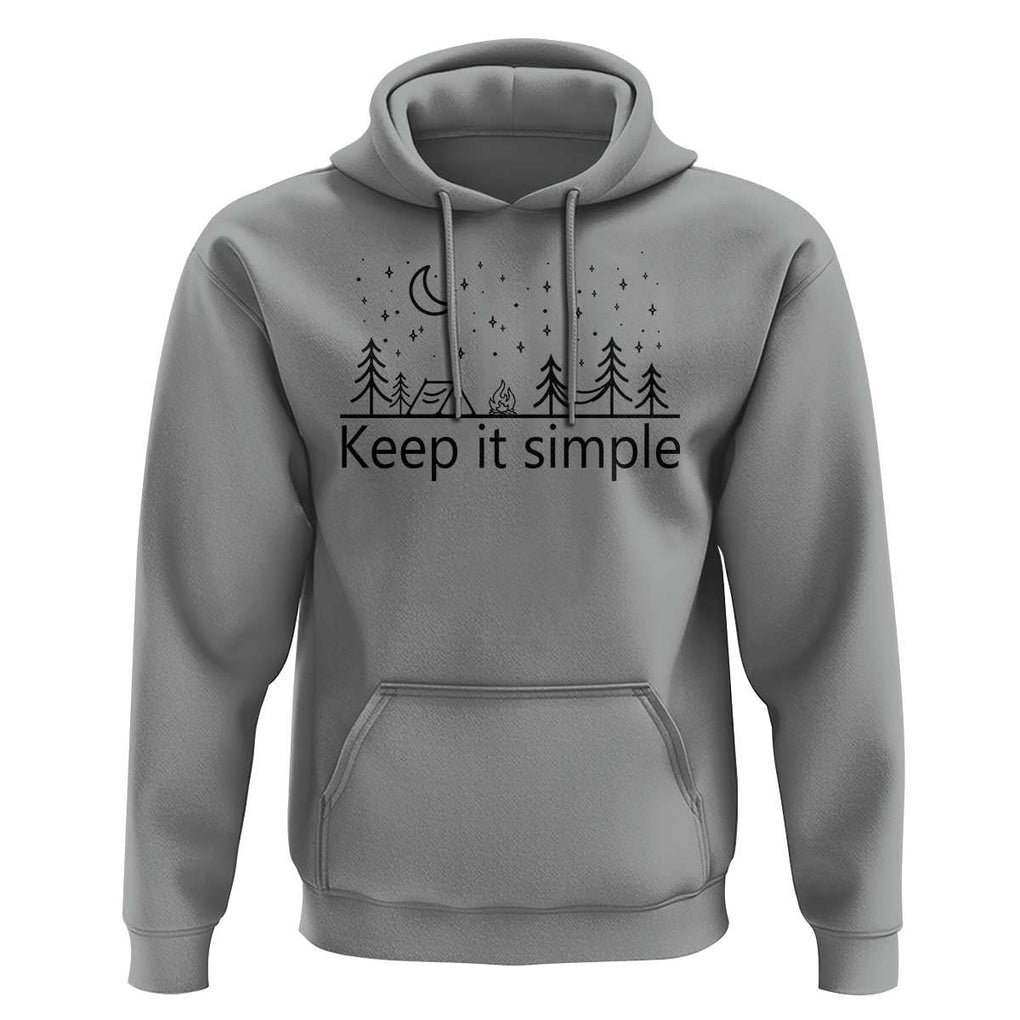 Funny Camping Hoodie Keep It Simple Outdoor Minimalist TS11 Sport Gray Print Your Wear