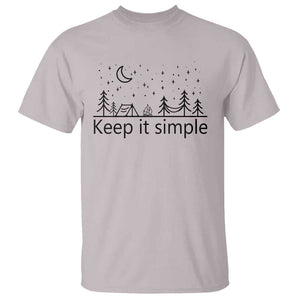 Funny Camping T Shirt Keep It Simple Outdoor Minimalist TS11 Ice Gray Print Your Wear