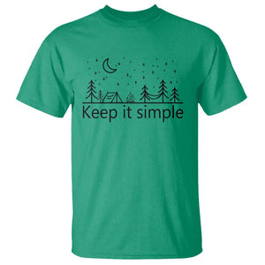 Funny Camping T Shirt Keep It Simple Outdoor Minimalist TS11 Irish Green Print Your Wear