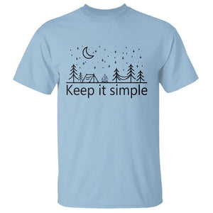 Funny Camping T Shirt Keep It Simple Outdoor Minimalist TS11 Light Blue Print Your Wear