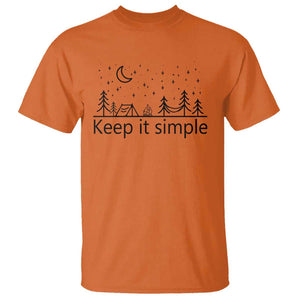 Funny Camping T Shirt Keep It Simple Outdoor Minimalist TS11 Orange Print Your Wear