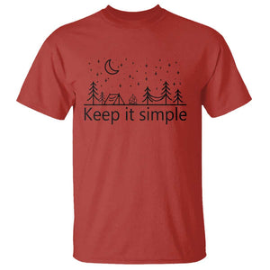 Funny Camping T Shirt Keep It Simple Outdoor Minimalist TS11 Red Print Your Wear