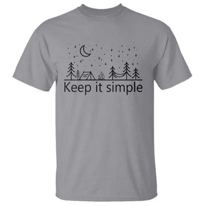 Funny Camping T Shirt Keep It Simple Outdoor Minimalist TS11 Sport Gray Print Your Wear