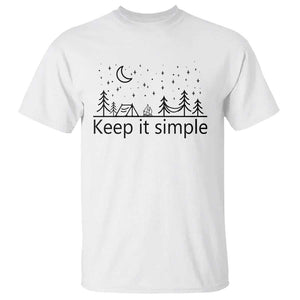 Funny Camping T Shirt Keep It Simple Outdoor Minimalist TS11 White Print Your Wear