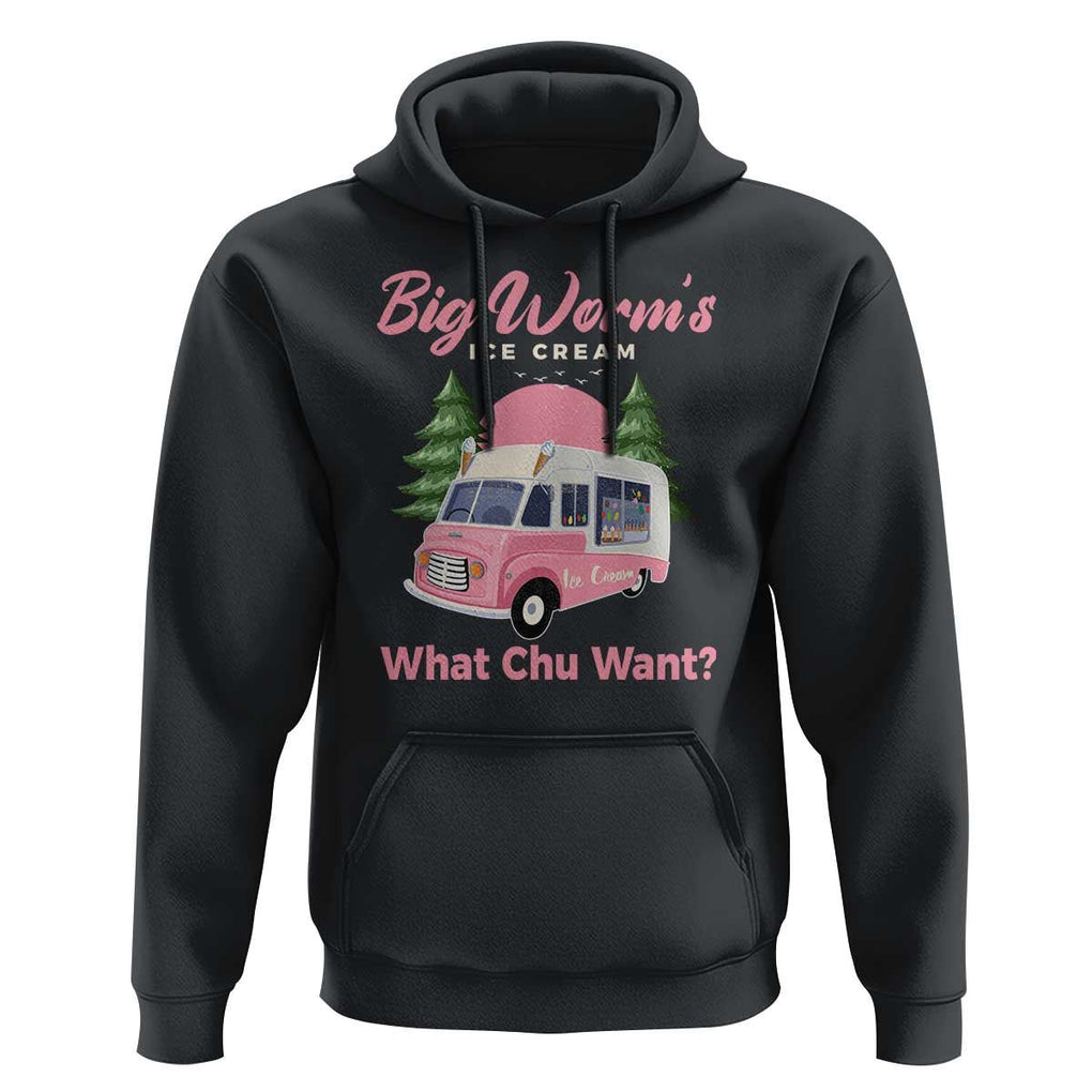 Funny Big Worm's Ice Cream What Chu Want Hoodie Summer Van TS11 Black Print Your Wear