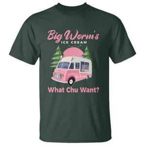 Funny Big Worm's Ice Cream What Chu Want T Shirt Summer Van TS11 Dark Forest Green Print Your Wear