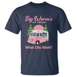 Funny Big Worm's Ice Cream What Chu Want T Shirt Summer Van TS11 Navy Print Your Wear