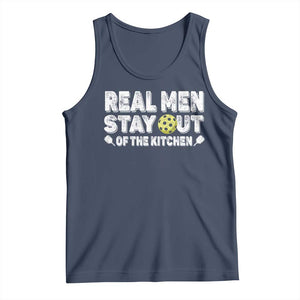 Funny Pickleball Tank Top Real Men Stay Out Of The Kitchen Pickle Ball Sports TS11 Navy Print Your Wear