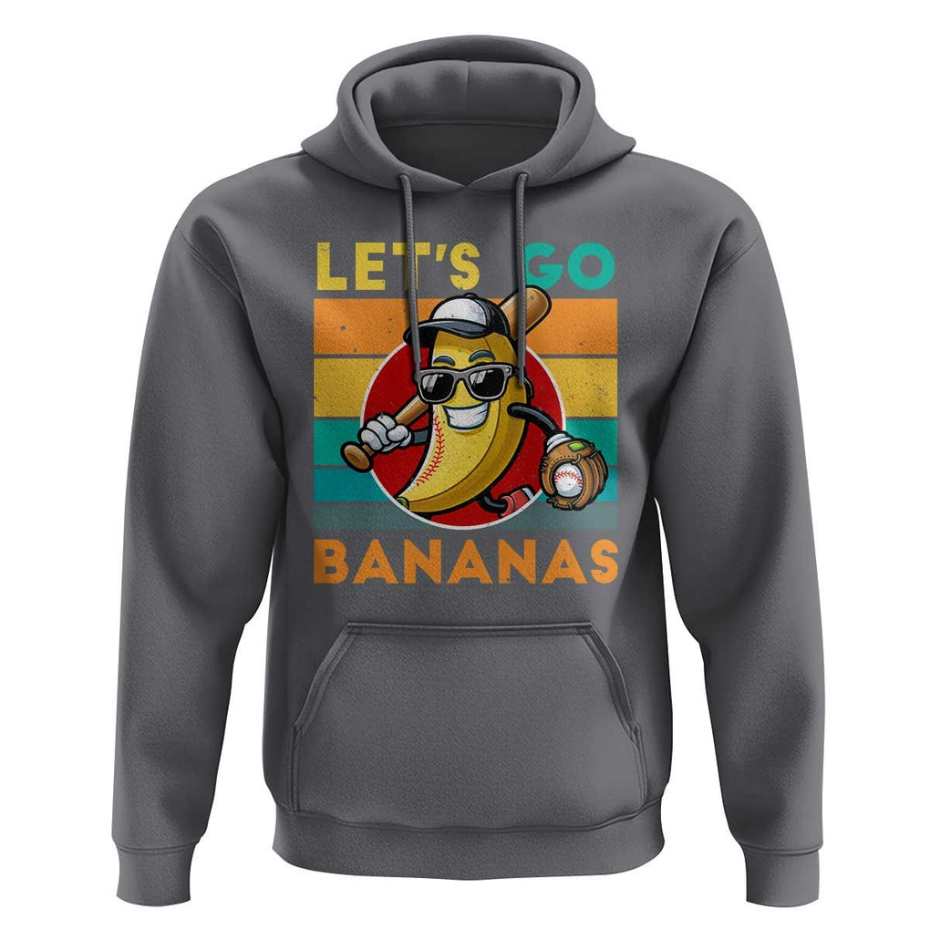 Funny Baseball Hoodie Let's Go Bananas Bat Ball Sport TS11 Charcoal Print Your Wear