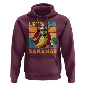 Funny Baseball Hoodie Let's Go Bananas Bat Ball Sport TS11 Maroon Print Your Wear