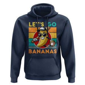 Funny Baseball Hoodie Let's Go Bananas Bat Ball Sport TS11 Navy Print Your Wear
