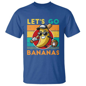 Funny Baseball T Shirt Let's Go Bananas Bat Ball Sport TS11 Royal Blue Print Your Wear