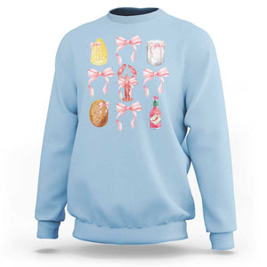 Funny Crawfish Bow Pink Sweatshirt Cute Coquette Y2k Clean Girl Aesthetic TS11 Light Blue Print Your Wear