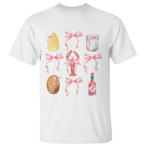 Funny Crawfish Bow Pink T Shirt Cute Coquette Y2k Clean Girl Aesthetic TS11 White Print Your Wear