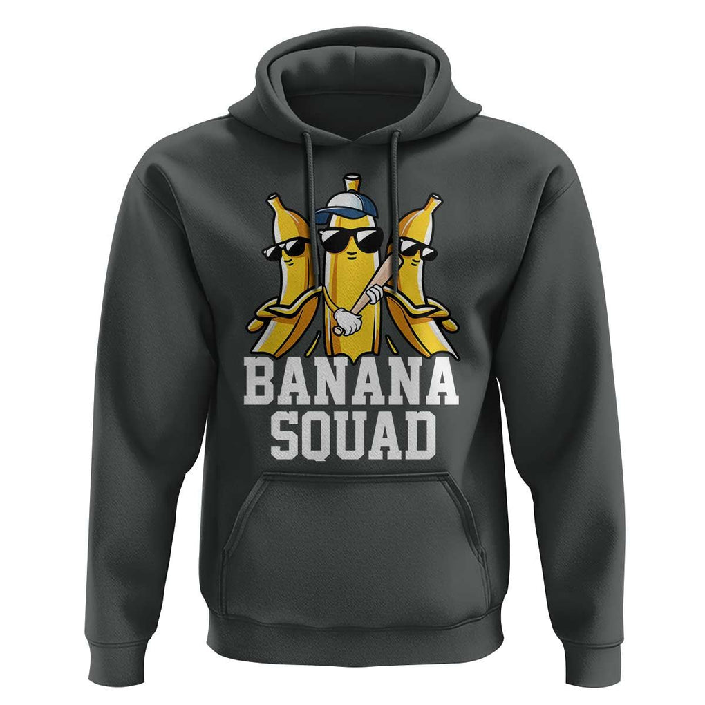 Funny Banana Squad Hoodie Baseball Bat Cute Halloween Costume TS11 Dark Heather Print Your Wear