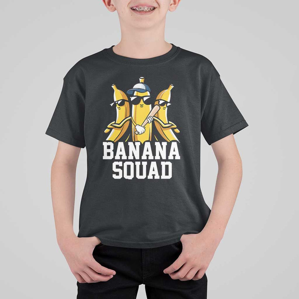 Funny Banana Squad T Shirt For Kid Baseball Bat Cute Halloween Costume TS11 Black Print Your Wear